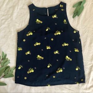 cotton on chiffon lemon tank (navy)